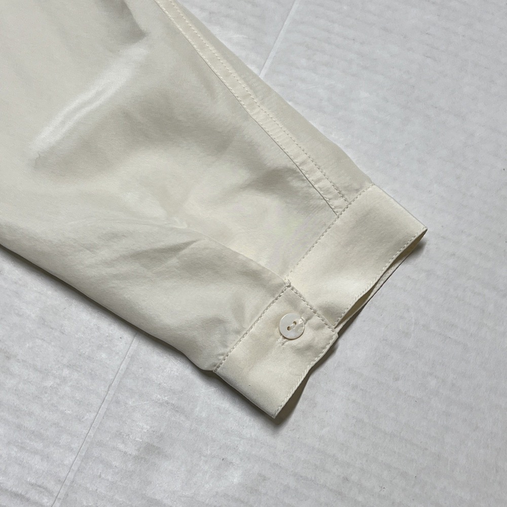 Garnet Hill Top Ivory Silk Blouse V Neck Size 18 Quiet Luxury Capsule‎ Office - Picture 9 of 13